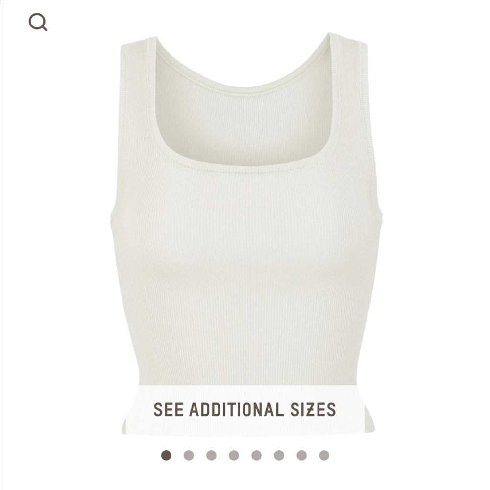 NWT SKIMS COTTON RIB TANK in Bone XL